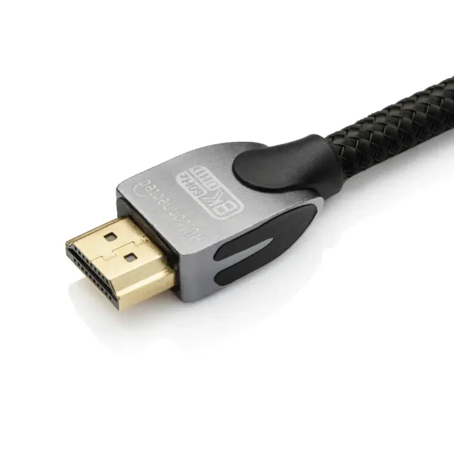Connector van de Ultimate HDMI 2.1 kabel van RU connected, met gevlochten mantel